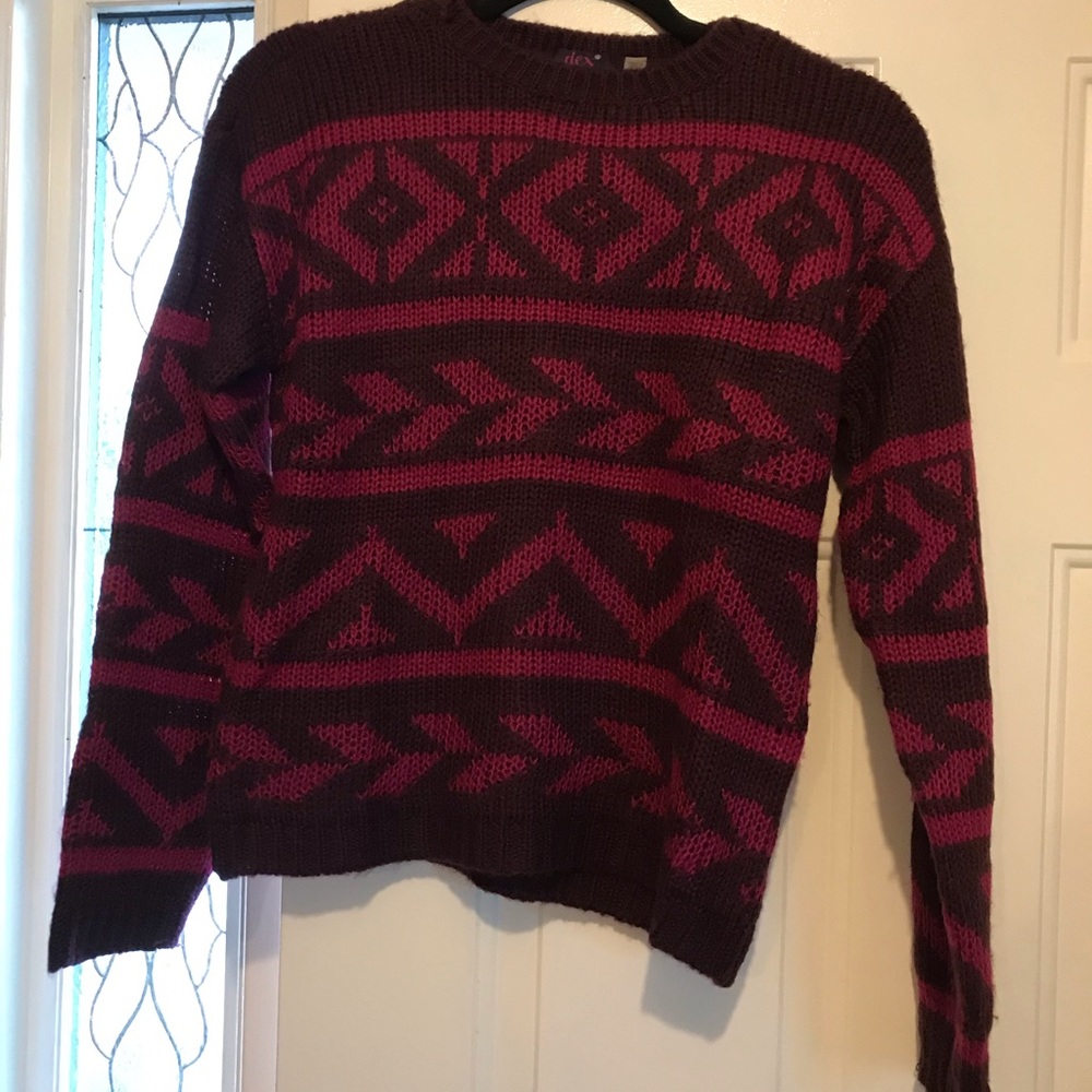Dex - Holiday Sweater Pink/Purple Pattern - XL
